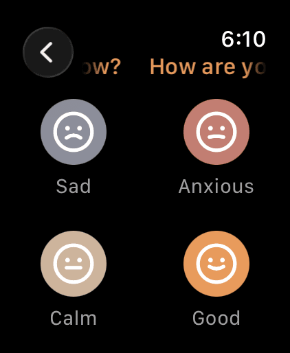 Lanternly on Apple Watch: mood picker