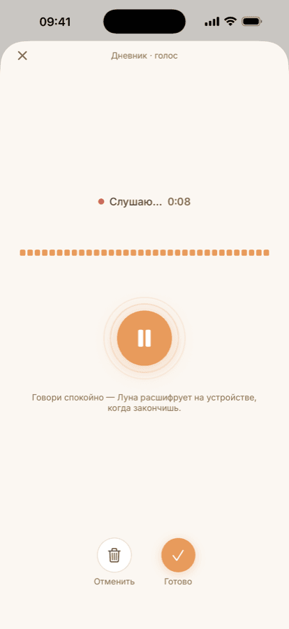 Голосовая запись в Lanternly на iPhone
